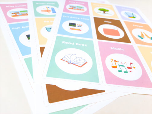 Toddler Routine Flashcards - Set of 27 Montessori independent child and baby cards printable PDF for structure and schedule, educational