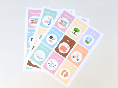 Toddler Routine Flashcards - Set of 27 Montessori independent child and baby cards printable PDF for structure and schedule, educational