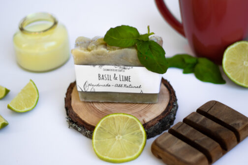 basil and lime handmade luxury soap