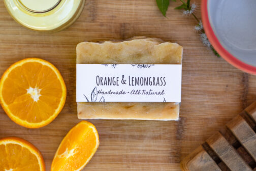 orange lemongrass handmade luxury soap