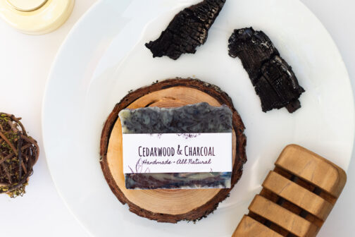 cedarwood and charcoal handmade luxury soap