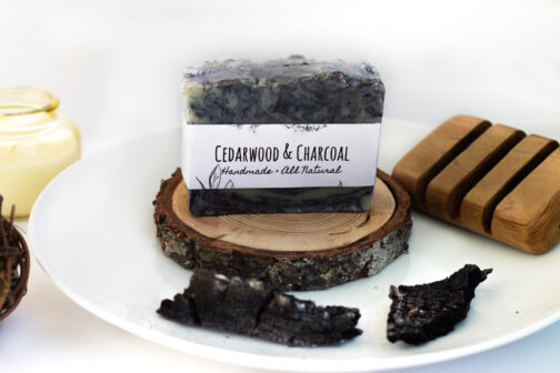 cedarwood and charcoal handmade luxury soap