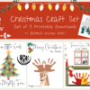 winter holiday christmas craft set christmas tree, fireplace, winter, reindeer, handprint and fingerprint craft