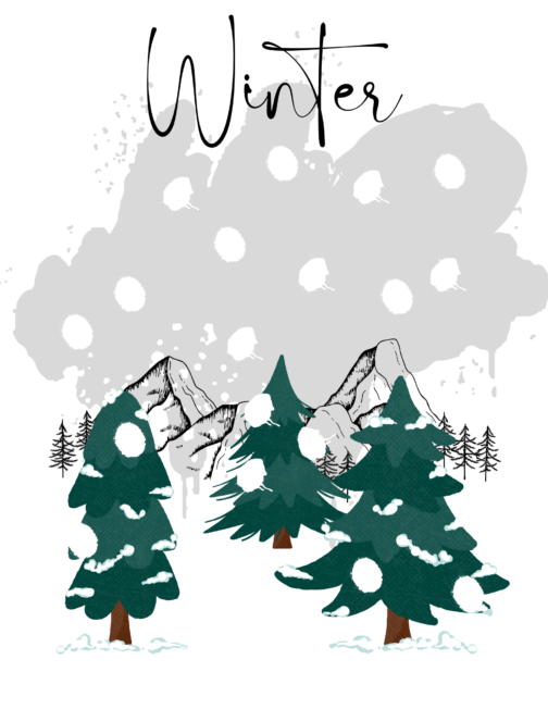 Winter Season winter holiday christmas craft set christmas tree, fireplace, winter, reindeer, handprint and fingerprint craft