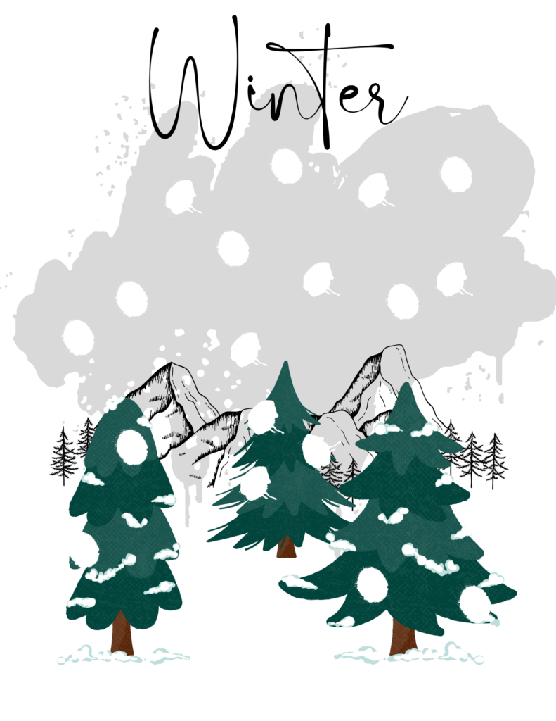 Winter Holiday Christmas Handprint Crafts Printout - Tumbino