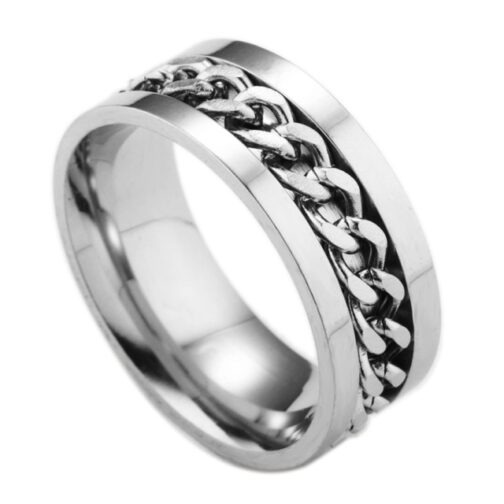 fidget spinner ring silver