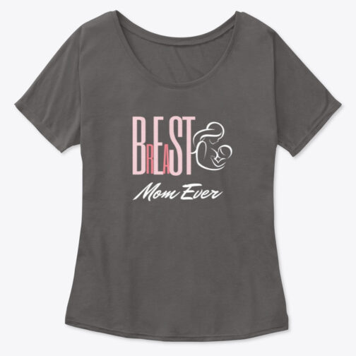 heather gray slouchy tee breast mom ever tshirt womens brestfeeding tee